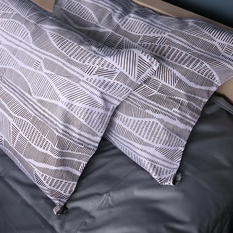 Наволочка MirSon Сатин Lines of Nature 70х70 см сіра (2200011122700) - фото 6