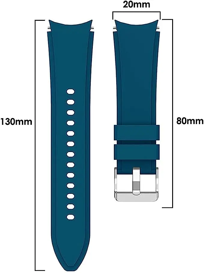 Ремінець силіконовий для смарт-годинника BeWatch Four Samsung Galaxy Watch 4/5/Pro Синій (0133306) - фото 4