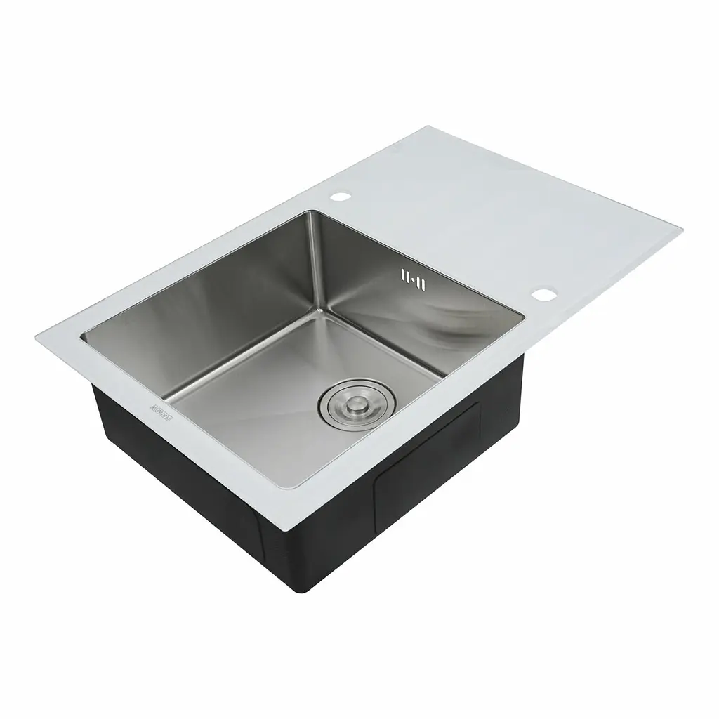 Кухонная мойка Platinum Handmade White Glass 780x510x200, Белый - фото 3
