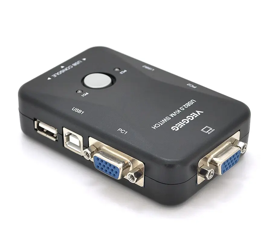 KVM Світч 2-портовий VEGGIEG K201, перемикач USB, VGA сигналу - фото 2