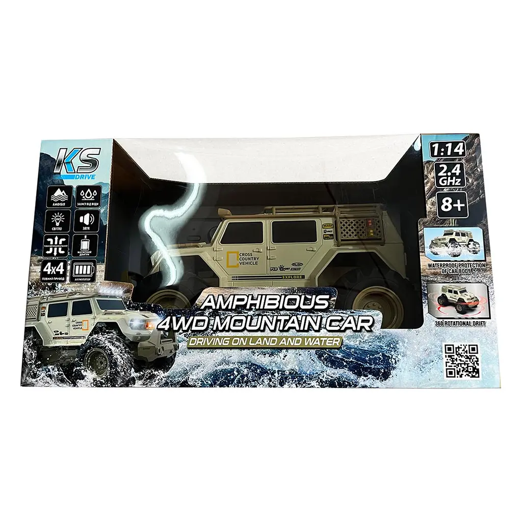 Автомобіль KS DRIVE на р/к – AMPHIBIOUS 4WD (1:14, 2.4 ГГц, акум. 3,7 V, світло, звук) KS Drive SL-8018ARH - фото 11