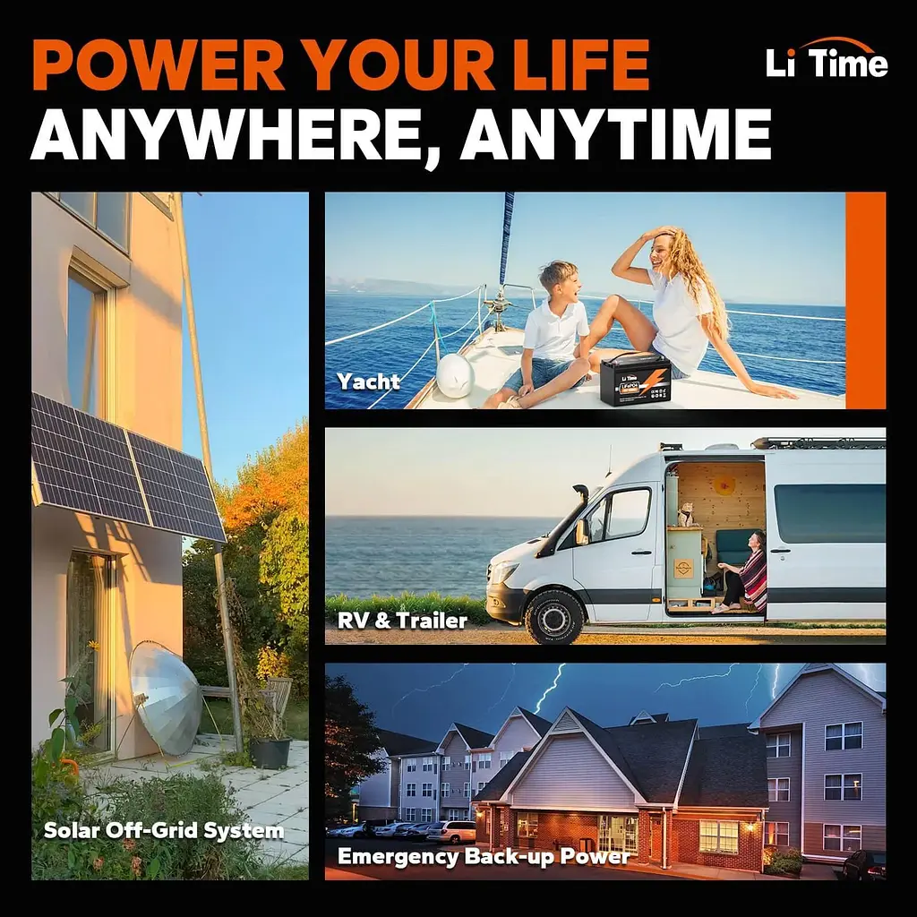Акумулятор Li Time LiFePO4 12V (12.8V/100Ah/1280Wh) (L12V100-BASIC-4-A100) - фото 4