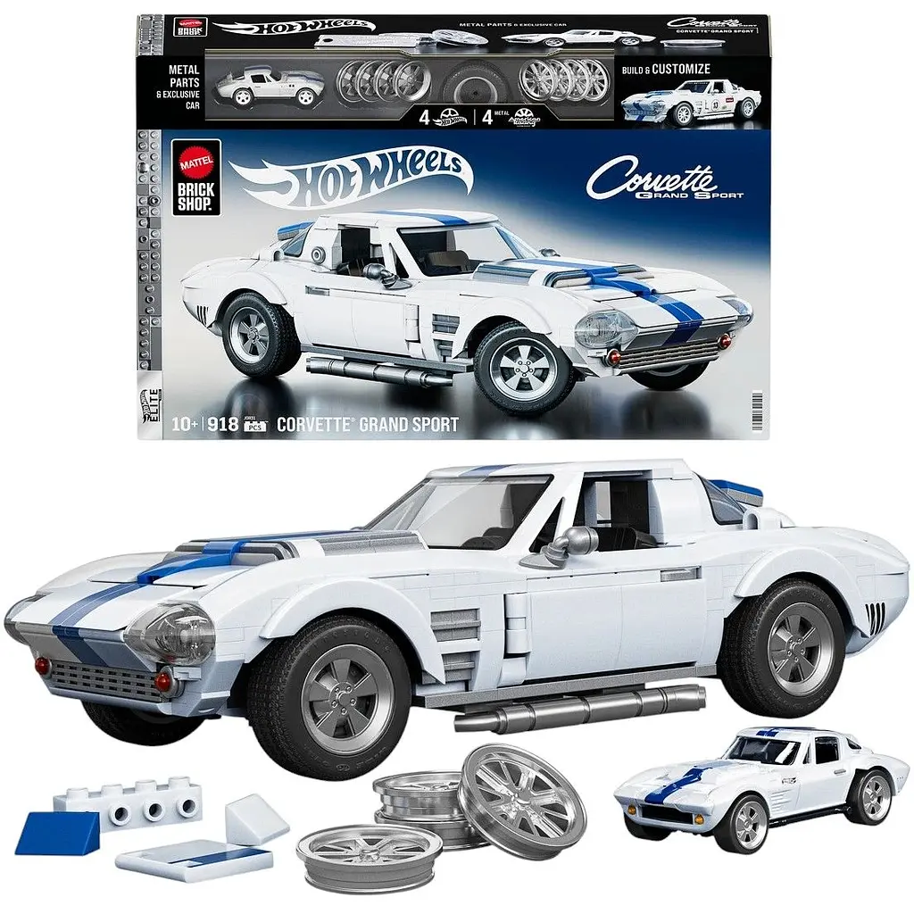 Колекційна машинка-конструктор Hot Wheels Mattel Brick Shop Elite Corvette Grand Sport (JGR31) - фото 2