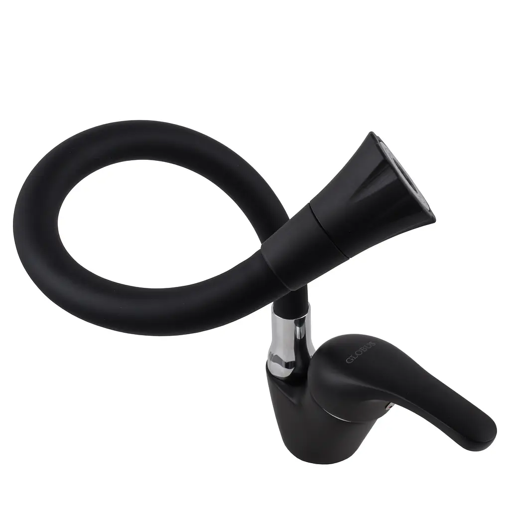 Змішувач для кухні Globus Lux Solly GLSO-0203SA-10-B01 чорний матовий з боковою ручкою для надійного використання - фото 5