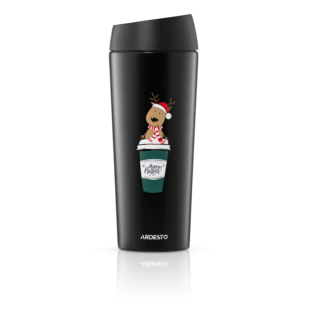 Термочашка Ardesto Сoffee Time Reindeer AR2645RN 450 мл чорна - фото 2