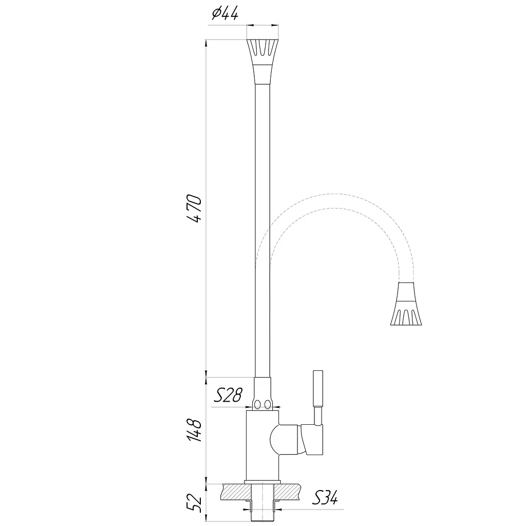 Змішувач для кухні Globus Lux Lazer GLLR-0203SA-K15 - фото 4