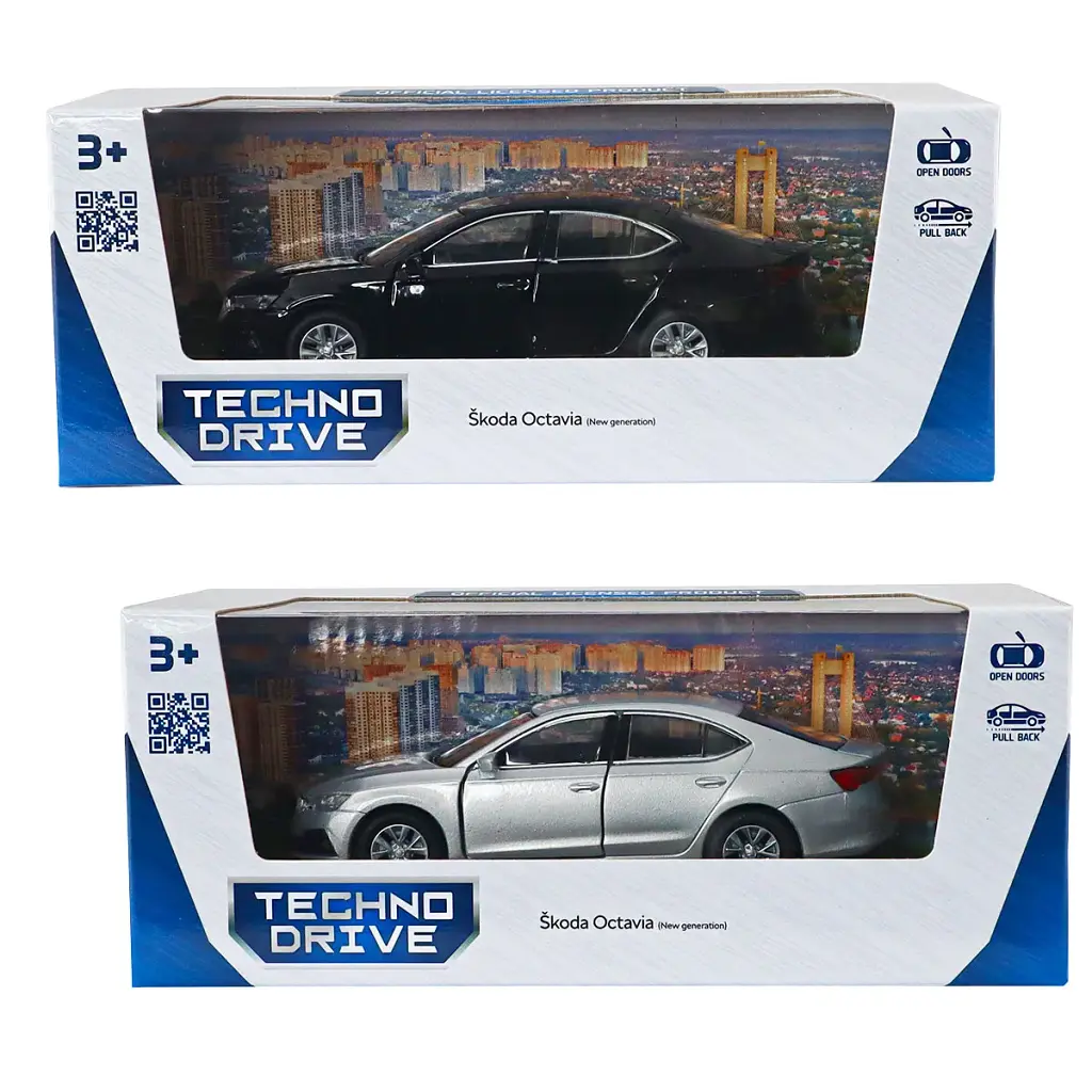Автомодель - Skoda Octavia (черный, серебристый), в ассортименте - фото 5