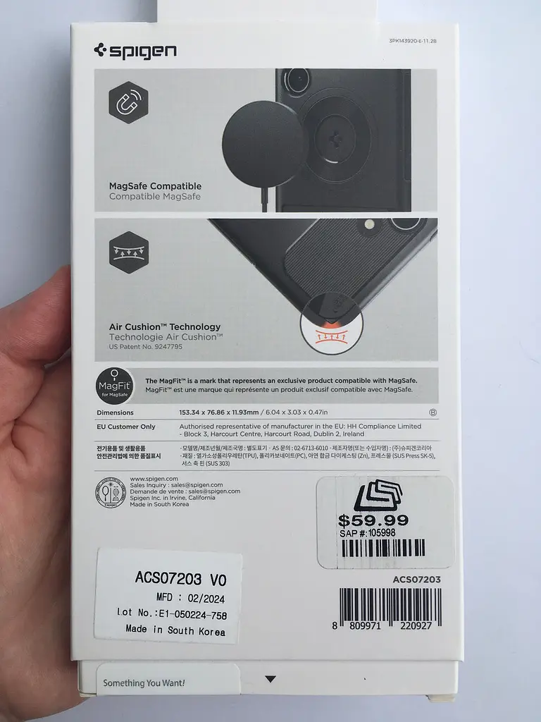 Протиударний з підставкою чохол Spigen Slim Armor MagSafe для Samsung Galaxy S24 (S921) Black ACS07203 Magfit - фото 3
