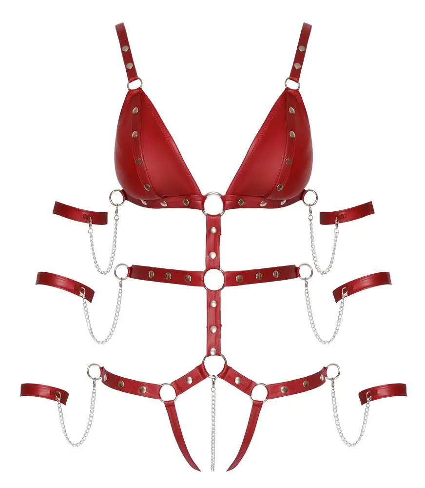 Боді Bad Kitty Naughty Toys Strap S червоний - фото 6