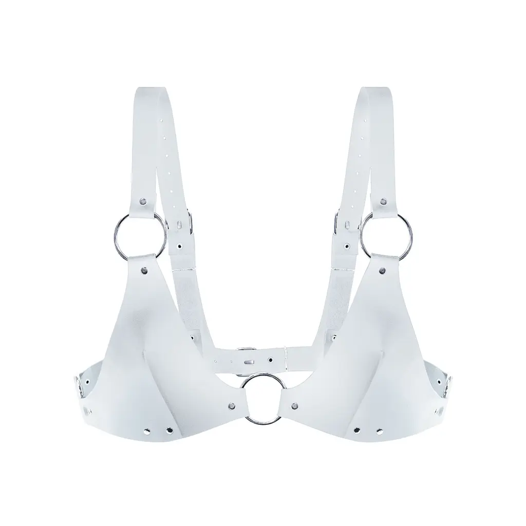 Топ з натуральної шкіри Feral Feelings Bikini Top White