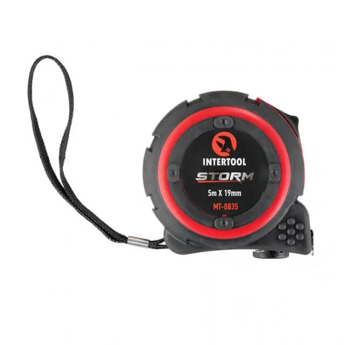 Рулетка зі сталевим полотном, покритим нейлоном, 5 м, 19 мм, STORM INTERTOOL MT-0835 - фото 2