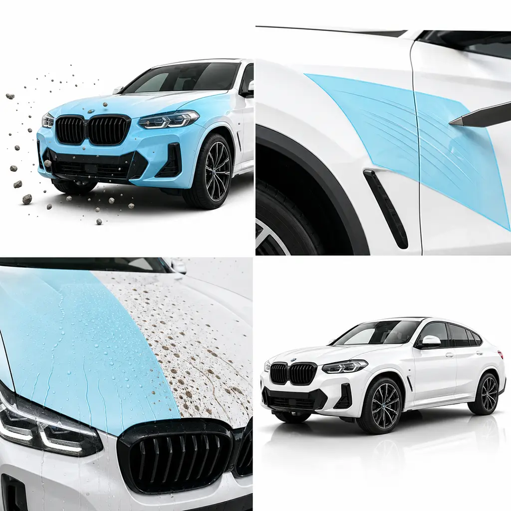 Антигравійна захисна бронеплівка за лекалами для BMW X4 G02 facelift 2021- зони дверей і стійки вікон - фото 3