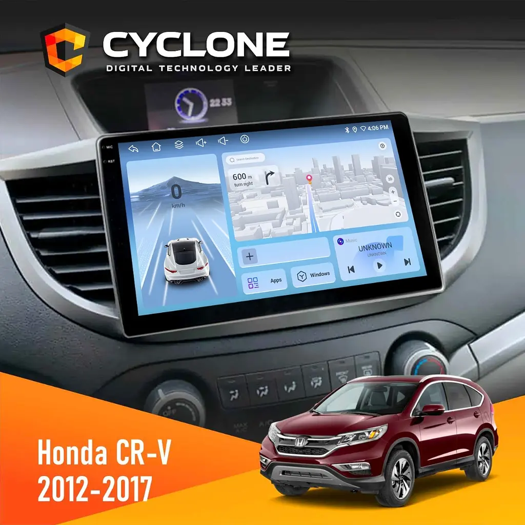 Штатна магнітола Honda CR-V 2012-2017 Cyclone C10-012 4x64, DSP, 4G Cyclone (НФ-00007728)