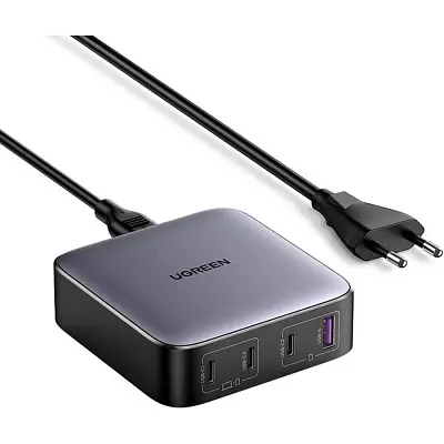 Зарядний пристрій Ugreen GaN серії Nexode CD328, 4xUSB 100 Вт (3xUSB-C + USB-A QC 3.0), чорний (90928) - фото 7
