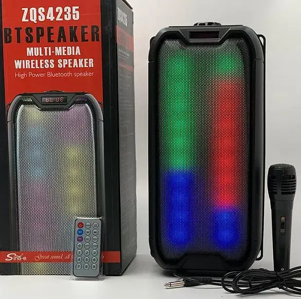 Потужна Bluetooth колонка ZQS-4235 з підсвічуванням та мікрофоном - фото 7