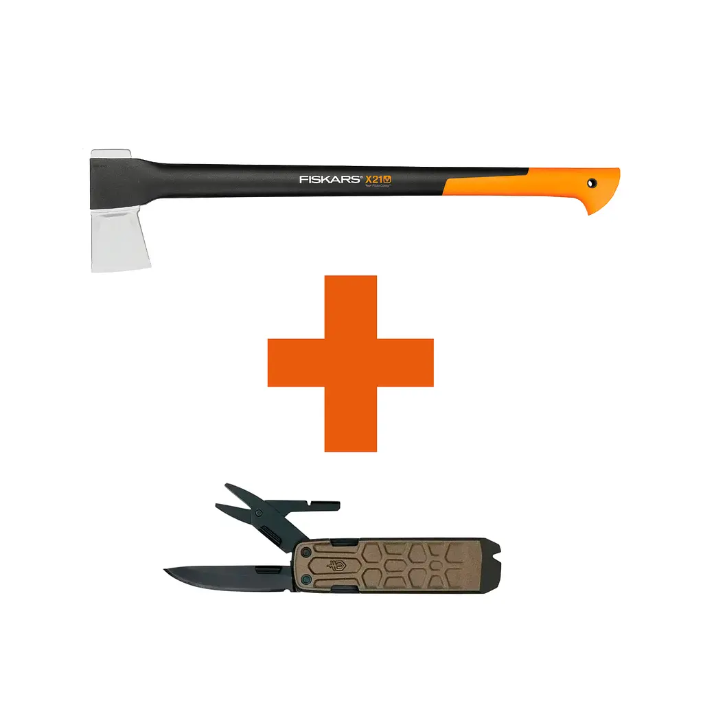 Набір Fiskars: Сокира-колун Fiskars L Х21 + Мультитул Gerber Lockdown Slim 16L