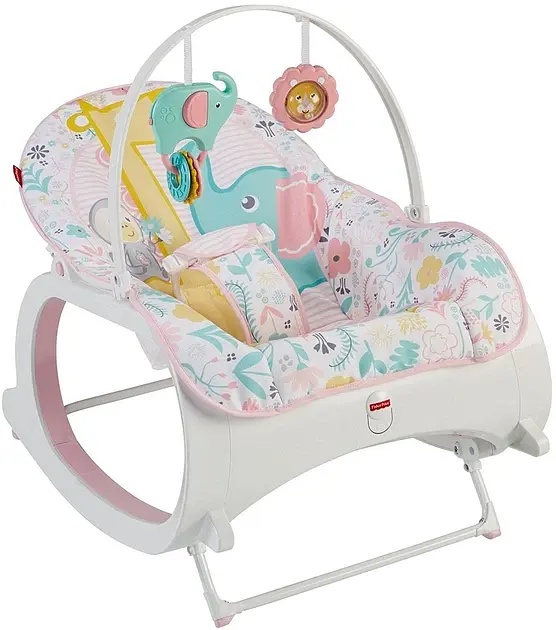 Дитяче крісло-гойдалка Fisher Price / Дитячий шезлонг з музичною підвіскою та регульованою спинкою - фото 5