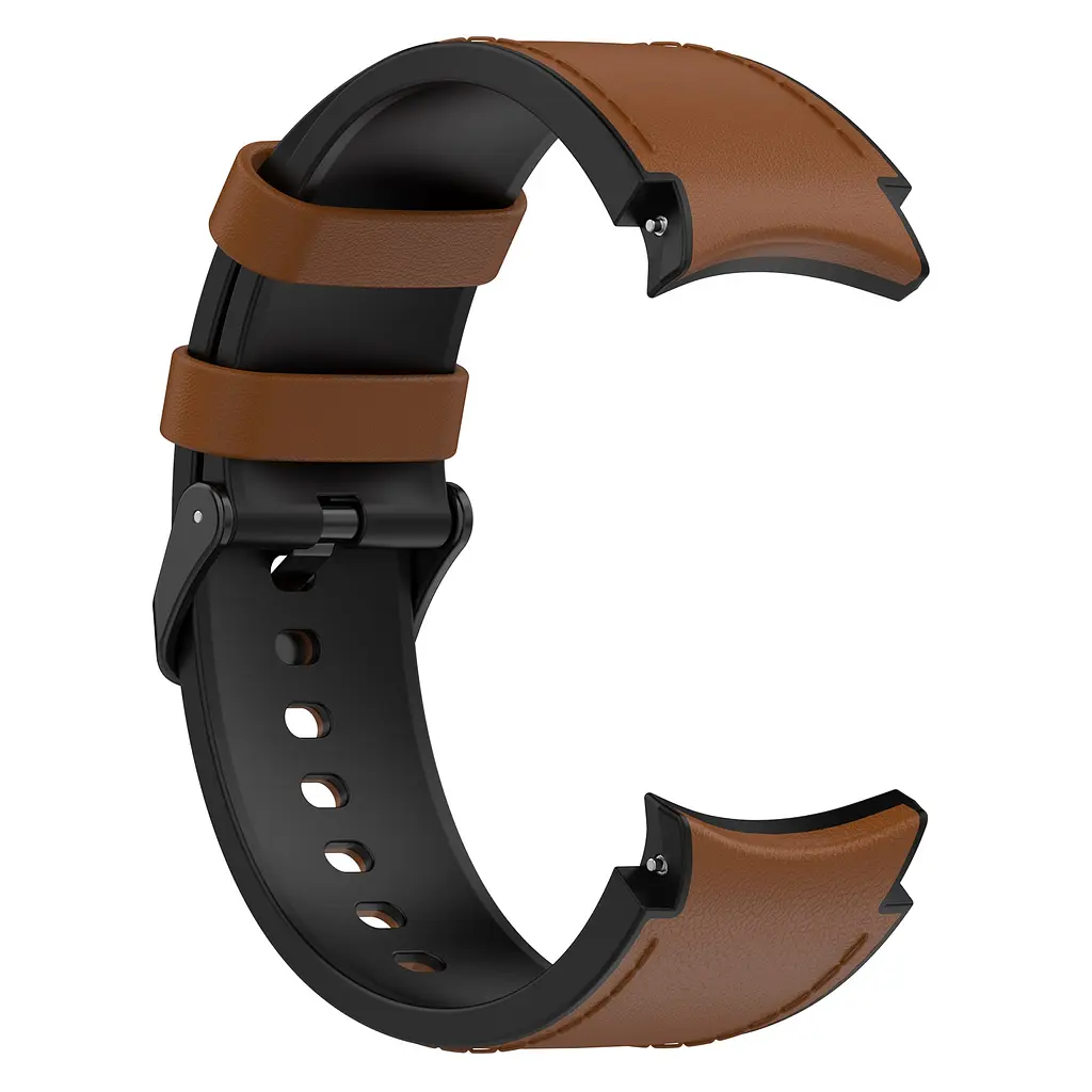 Ремінець шкіра-силікон BeWatch Samsung Galaxy Watch 4/5/6 20 мм Коричневий (1gw0104) - фото 4