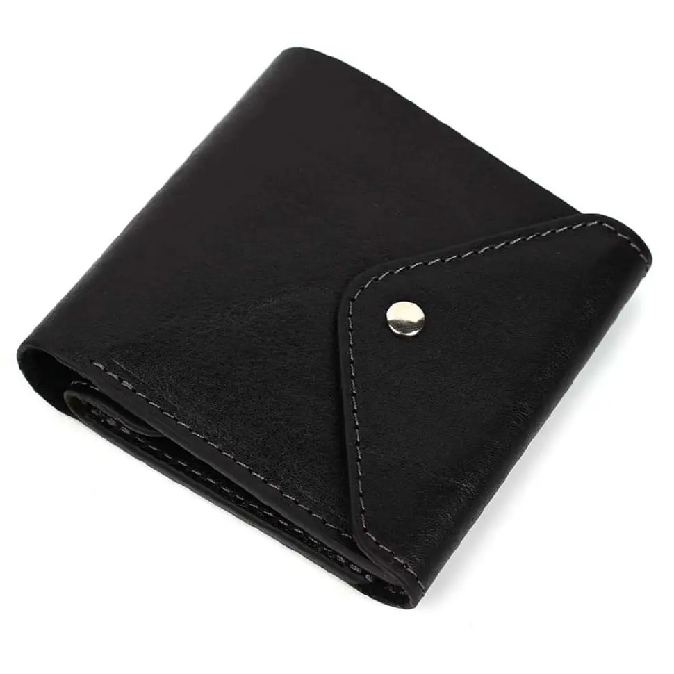Мужское кожаное портмоне черное GRANDE PELLE 11.5х9х1.5 см acs0032098 - фото 4