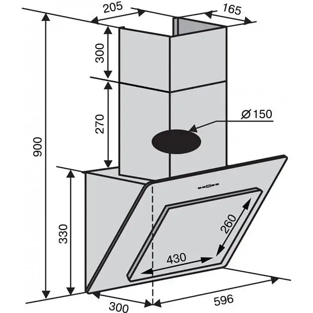 Вытяжка наклонная Ventolux Tivoli 60 BK (700) PB - фото 5