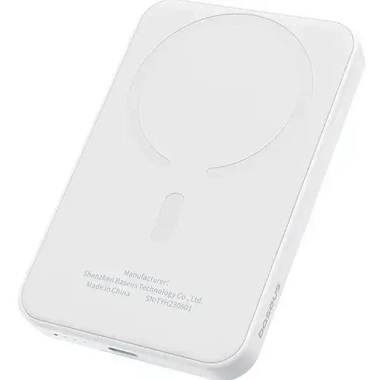 Портативна батарея Baseus Magnetic Mini Wireless Fast Charge 5000 mAh 20W P10022107223-00 White - фото 6