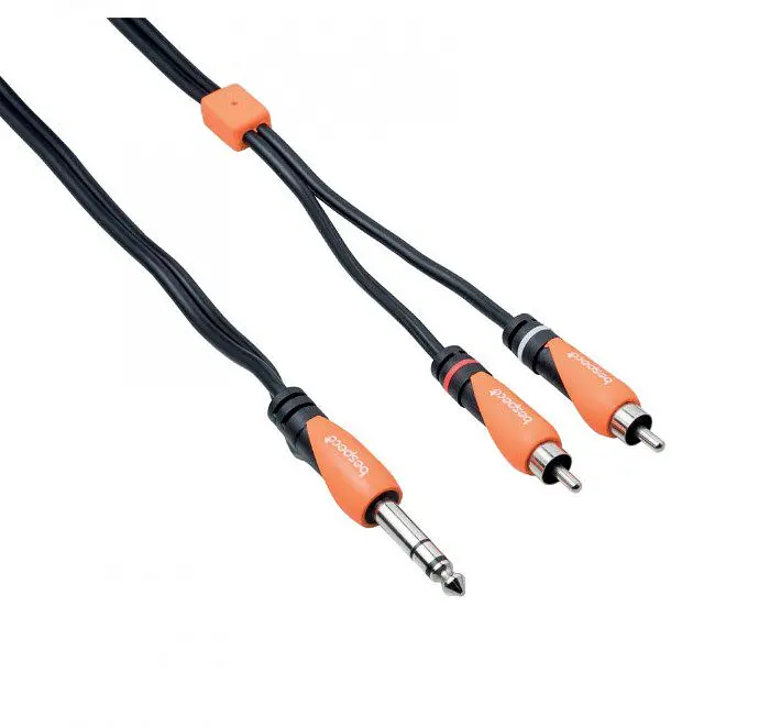 Коммутационный кабель Jack 6.3 stereo — 2xRCA BESPECO SLYSRM300 3м