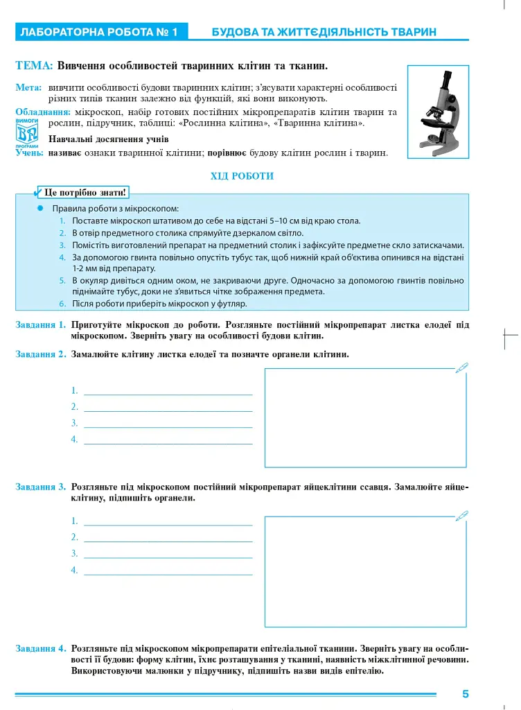 Біологія. Зошит для лабораторних робіт. 8 клас - Іванна Олійник - фото 4