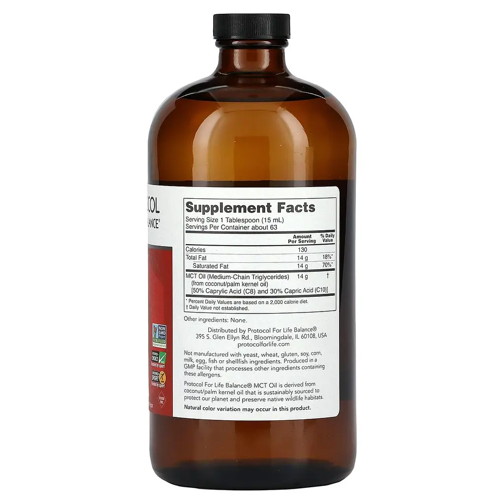 Олія MCT Protocol for Life Balance Pure MCT Oil 946 мл - фото 2
