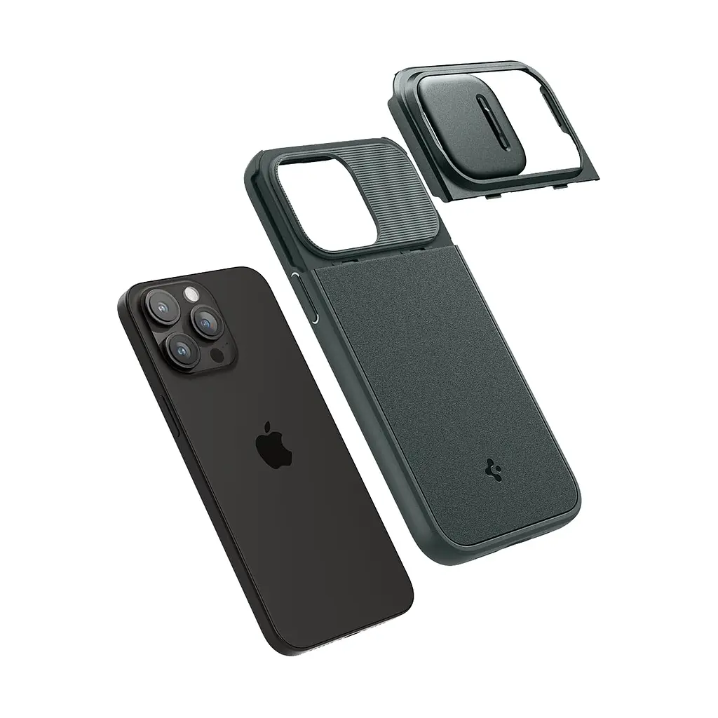 Чехол Spigen Optik Armor MagSafe для iPhone 15 Pro Abyss Green (ACS06739) + защитное стекло - фото 10
