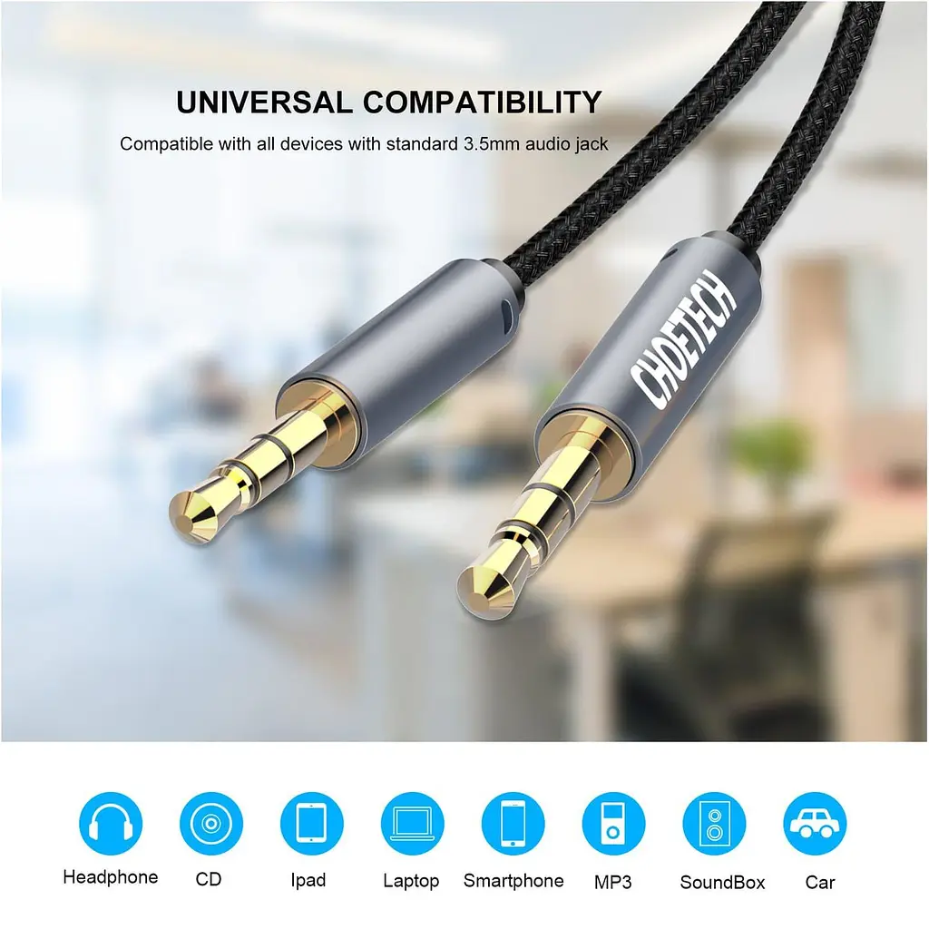 Зарядное устройство Choetech AUX - TRS Audio 3.5мм M/M 1,2м (AUX002) - фото 5