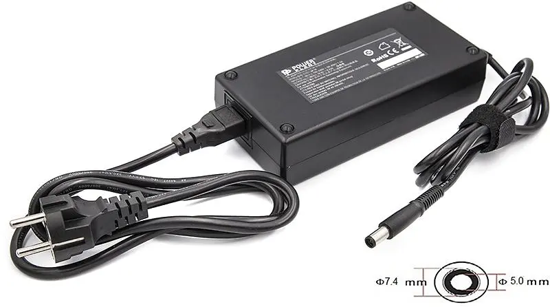 Блок живлення для ноутбуків PowerPlant DELL 220V, 19.5V 180W 9.23A (7.4*5.0) (DL180G7450)
