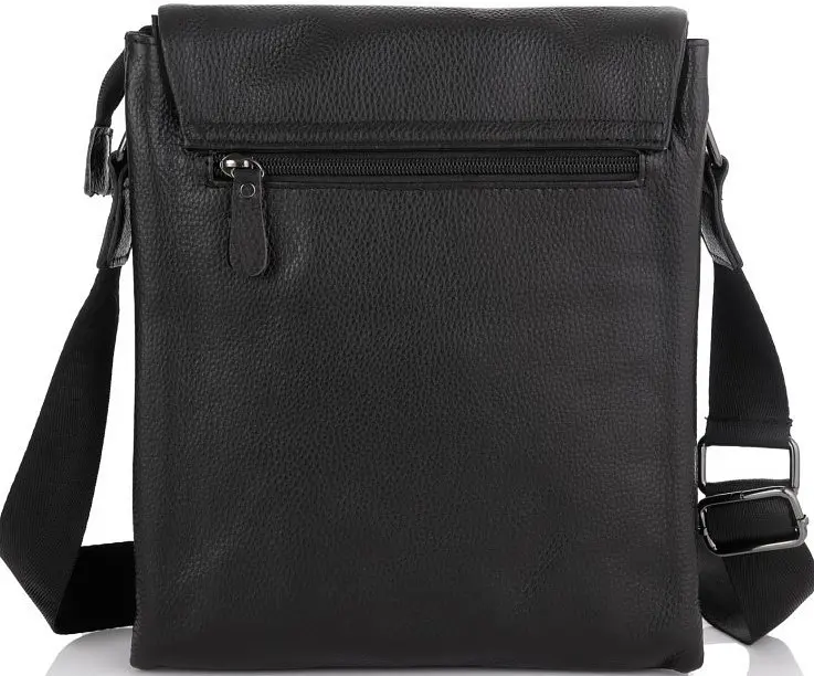 Шкіряний чоловічий месенджер чорний TIDING BAG sum0028692 - фото 4