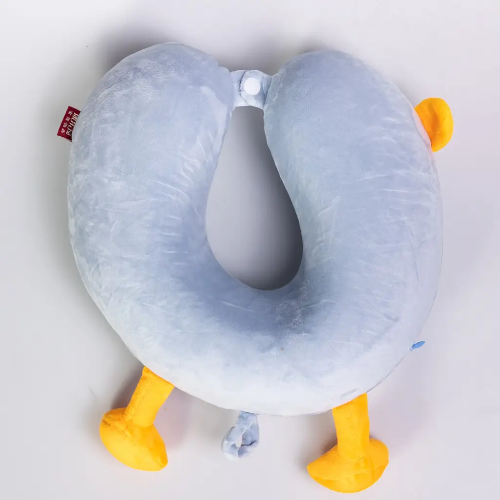 Подушка для шиї Yiwu Duck Memory Foam U-подібна 30х30 см блакитна - фото 4