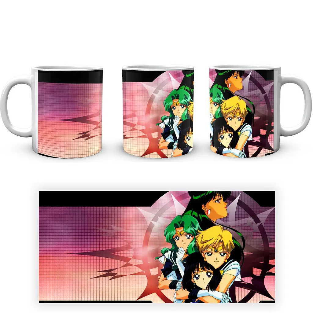 Кухоль GeekLand Sailor Moon Сейлор Мун Хотару Мічіру Сецуна SM 02.34 330 мл білий - фото 4