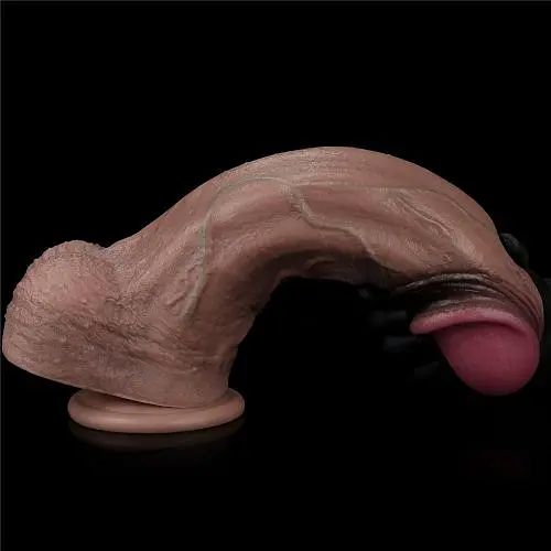 Реалістичний фалоімітатор LoveToy Dual-Layered Silicone Cock, 33 см - фото 5