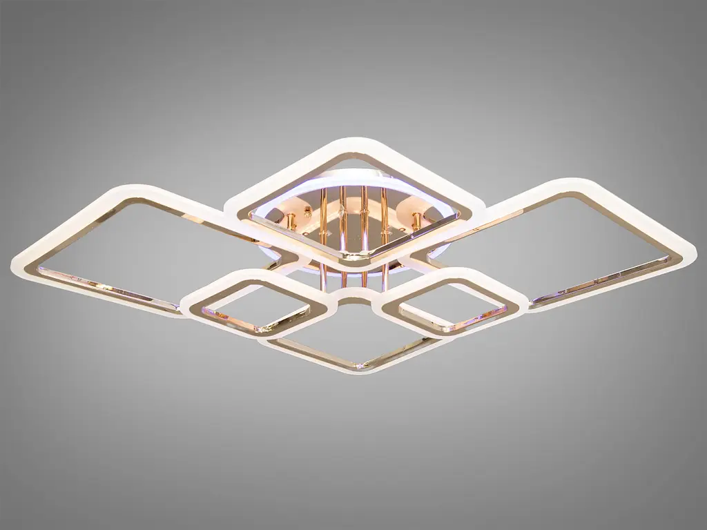 Люстра стельова LED Diasha A8160/6G, 150W, 3200K-6500K, акрил, сучасний стиль, диммер, RGB підсвітка - фото 4