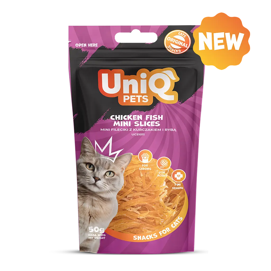 Ласощі для котів Uniq PETS CAT SNACKS MIMI Міні слайси з курки та тріски, 50 г - фото 3