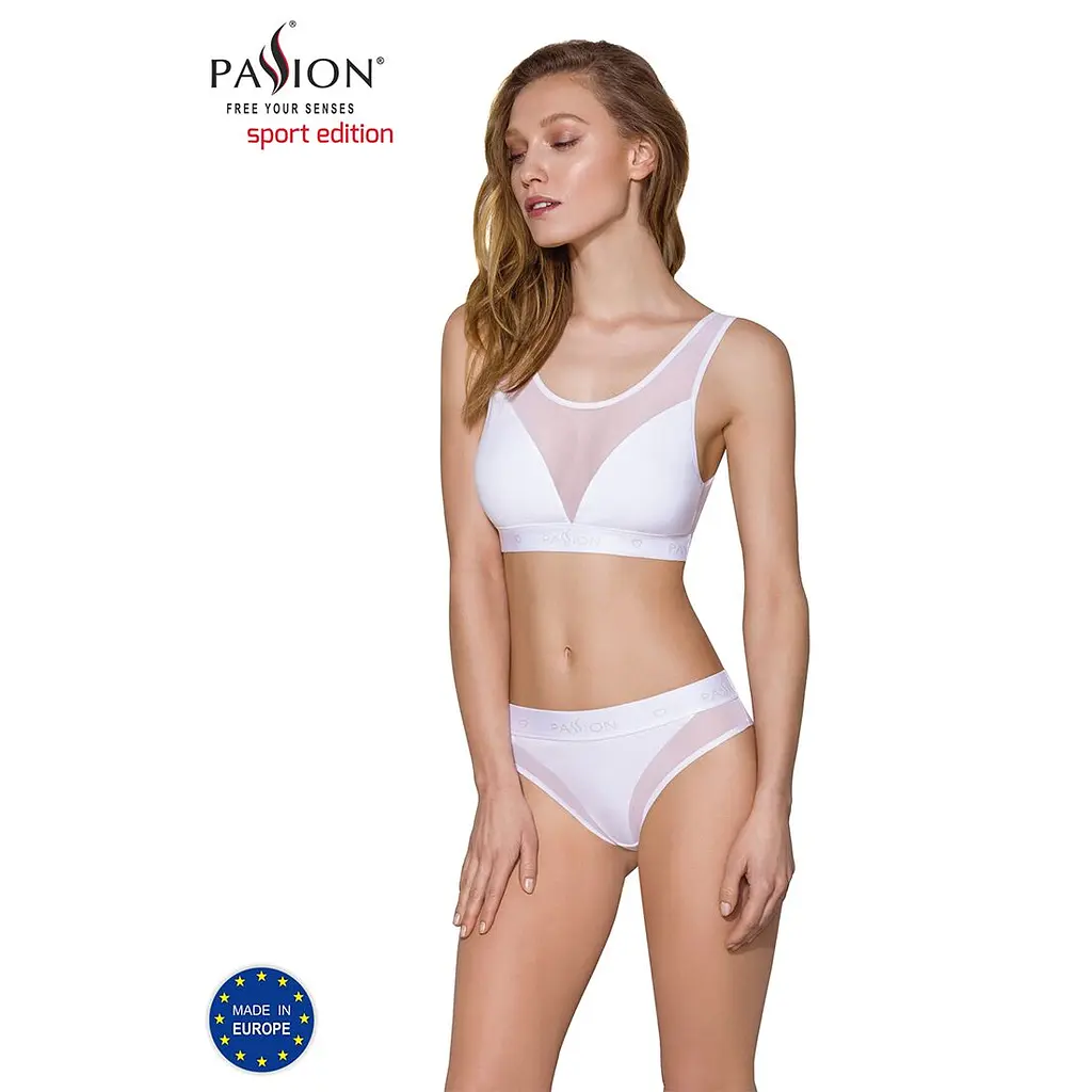 Топ з прозорою вставкою Passion PS002 TOP L, white - фото 2