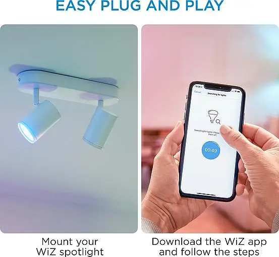 WiZ Світильник точковий накладний розумний IMAGEO Spots, 2х5W, 2200-6500K, RGB, Wi-Fi, білий - фото 9