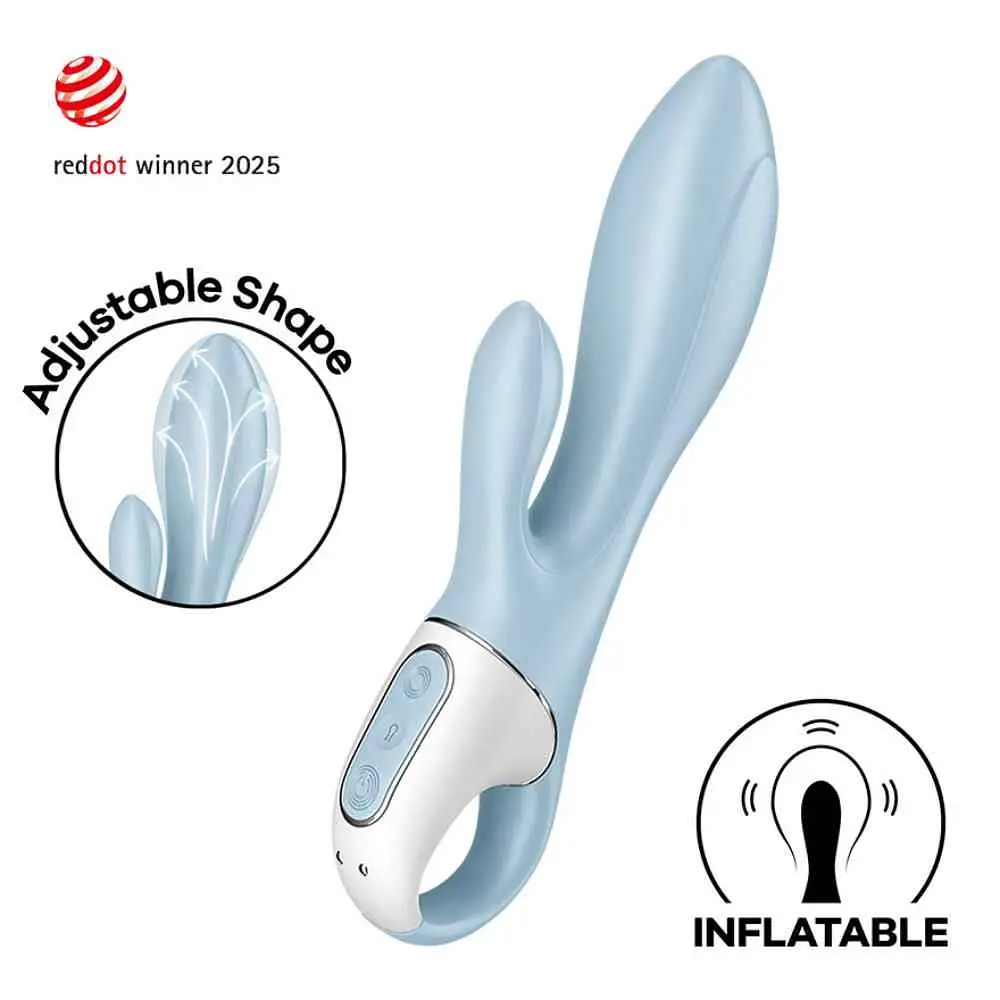 Вибратор-кролик Satisfyer Air Pump Bunny 1 20 см голубой - фото 7