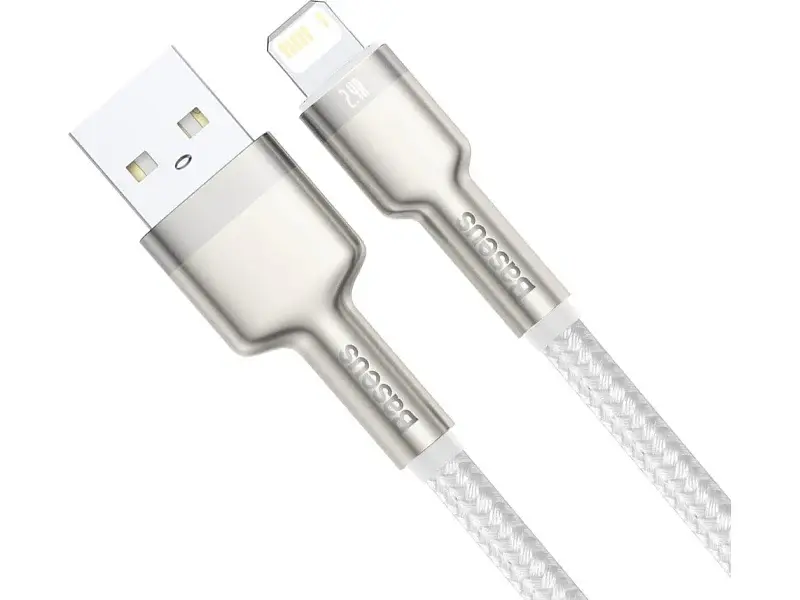 Кабель BASEUS USB Cable to Lightning Cafule Metal 2.4A 1m White (CALJK-A02)