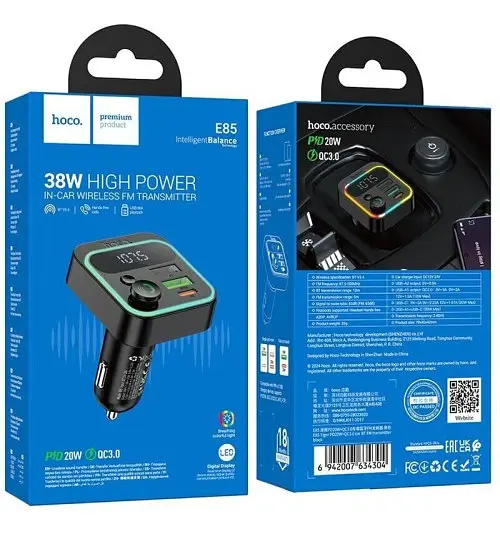 Автомобільний FM модулятор (трансмітер) Hoco E86 2хUSB Type-C PD48W + QC3.0 - фото 5