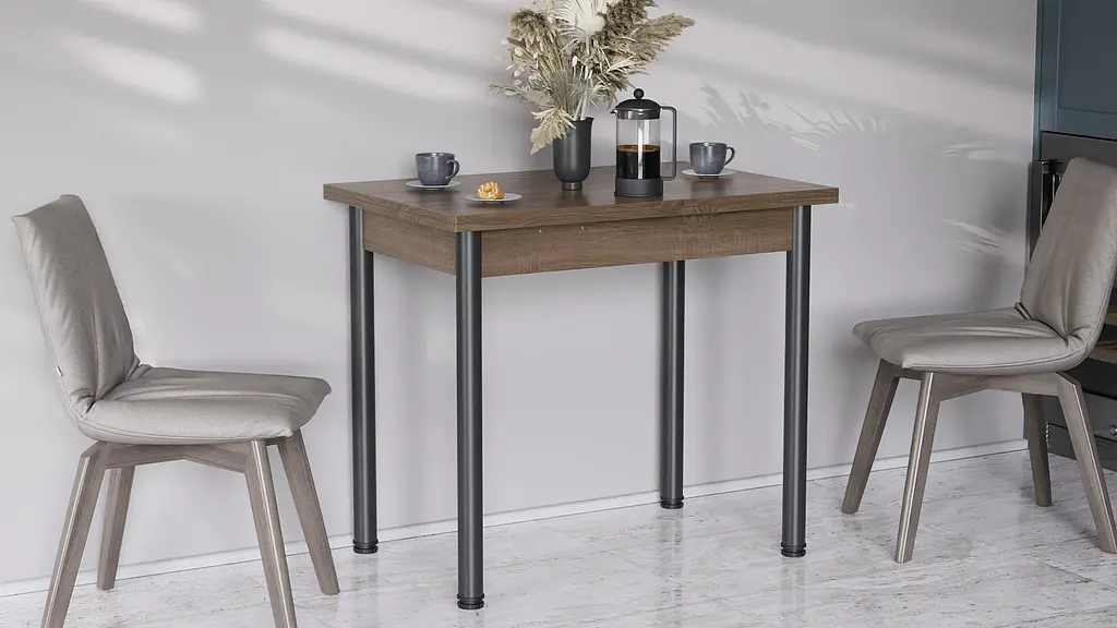 Розкладний обідній стіл трансформер Берта Ferrum-decor 750x1400x900 Чорний метал ДСП Дуб Сонома Трюфель 16 мм (FRD-105182) - фото 12