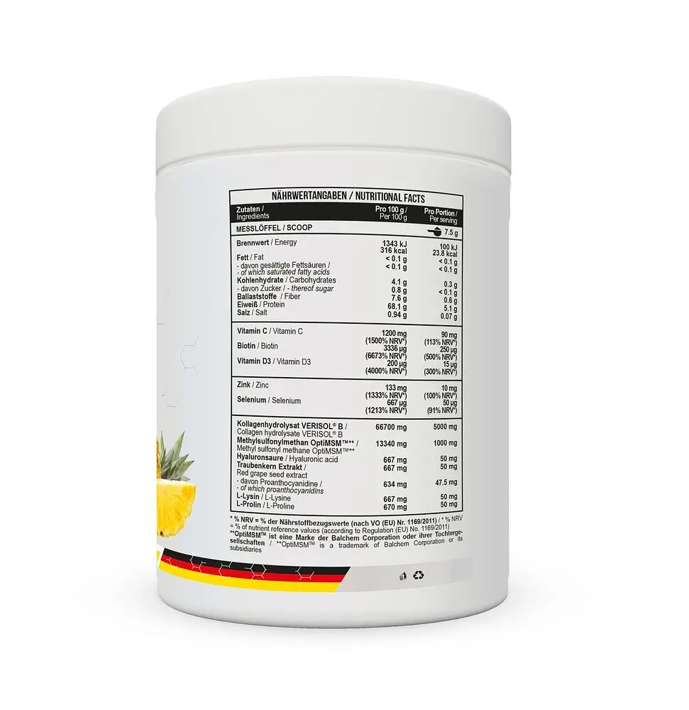 Колаген MST Nutrition Collagen Beauty Verisol + OptiMSM, 450 грам - Ананас для підтримки шкіри, волосся та нігтів. - фото 2