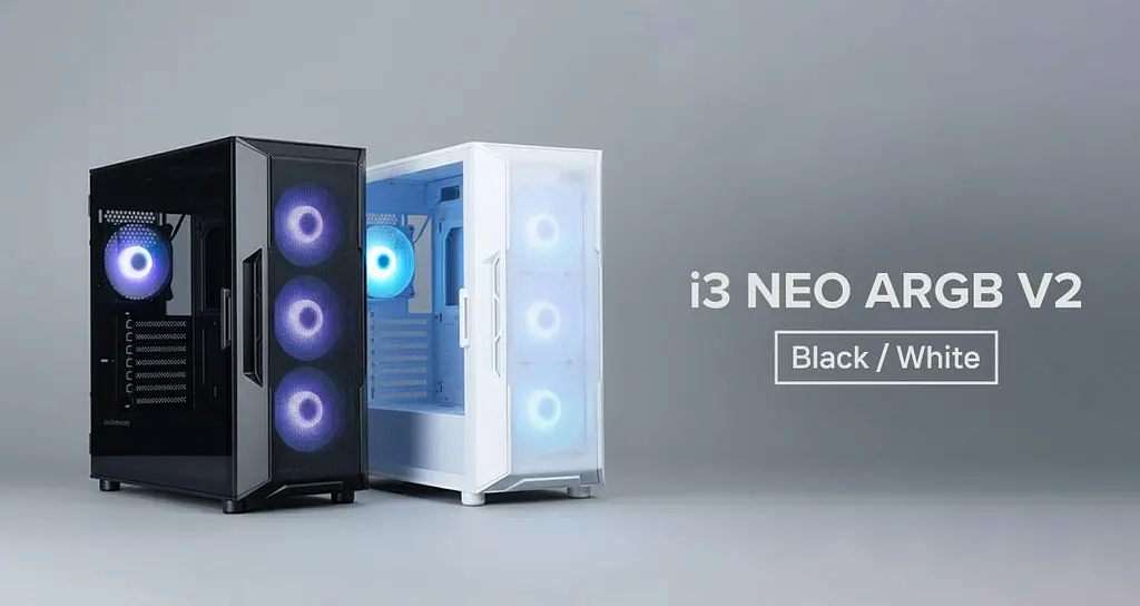 Zalman Корпус I3 Neo ARGB V2 без БР, 2xUSB3.0, 1x Type C, 4x120мм ARGB, VGA 355мм, LCS ready, TG Side Panel, ATX, чорний - фото 3