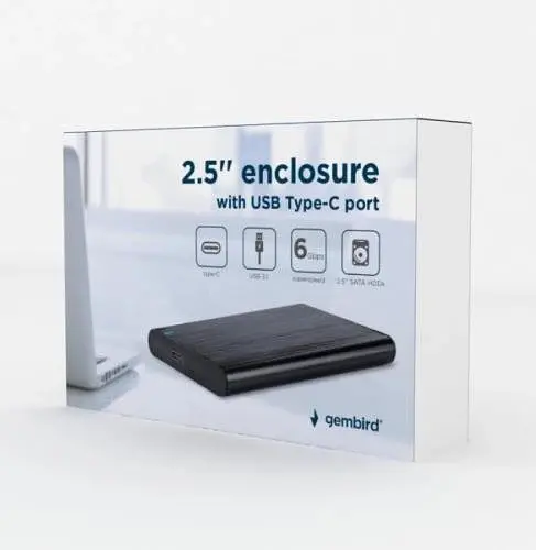 Зовнішня кишеня , Black, 2.5", USB 3.1 Gembird teh0028325 - фото 4