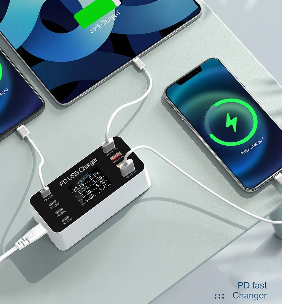 Мультизарядний пристрій Addap 8 портів USB Type-C A9 65 W PD (WLX-A9) - фото 8