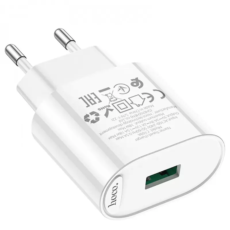 МЗП Hoco C109A Fighter QC3.0 18W (1USB-A) White - фото 4