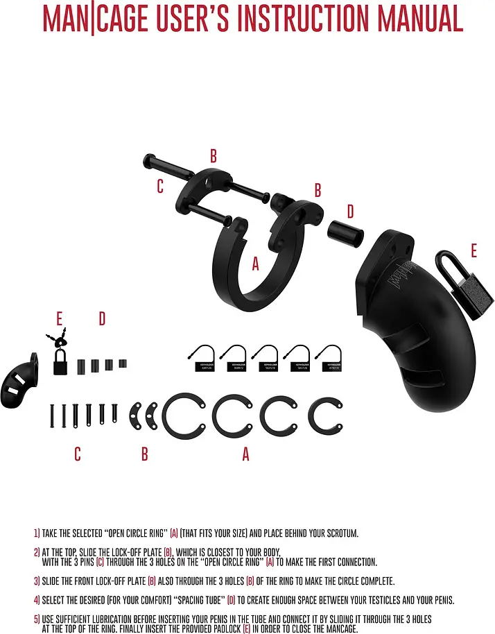 Пояс вірності ManCage Model 20 Silicone Cock Cage (чорний) - фото 5