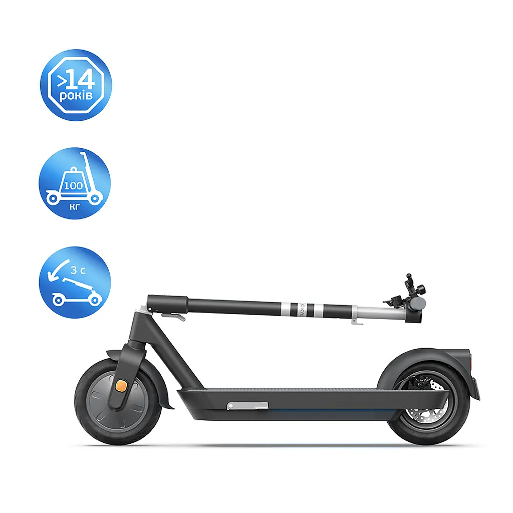 Електросамокат OKAI ES30-NEON PRO Black 10", 350(700)W, 14.7Ah, 80km, 25km\h, 25%, NFC, App, 21kg (ES30-B) - фото 5